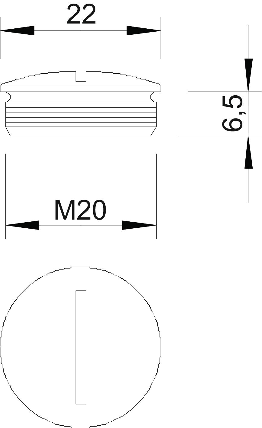 Tampa roscada M20, CuZn, N - 2090546 - Obo Bettermann
