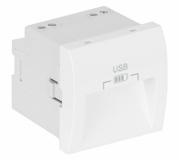 Carreg Duplo Usb Saídas 20° Tipo A - 2 Mód Mec 45 Un Efapel - Alumina