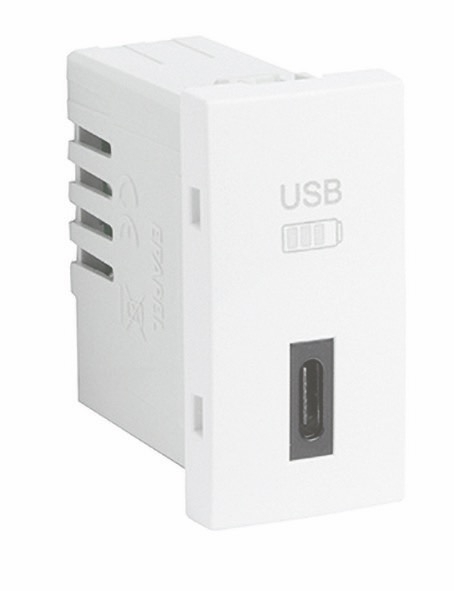 Carregador Usb Tipo C – 1 Mód Mec 45 Un Efapel - Alumina