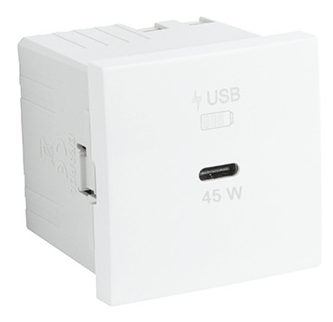 Carregador Usb Tipo C Power Delivery 45W-2Mód Mec 45 Un Efapel