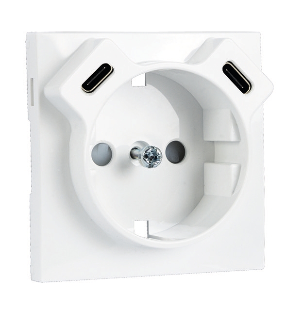Centro para Tomada Schuko + Usb-C+C Logus 90 Un Efapel