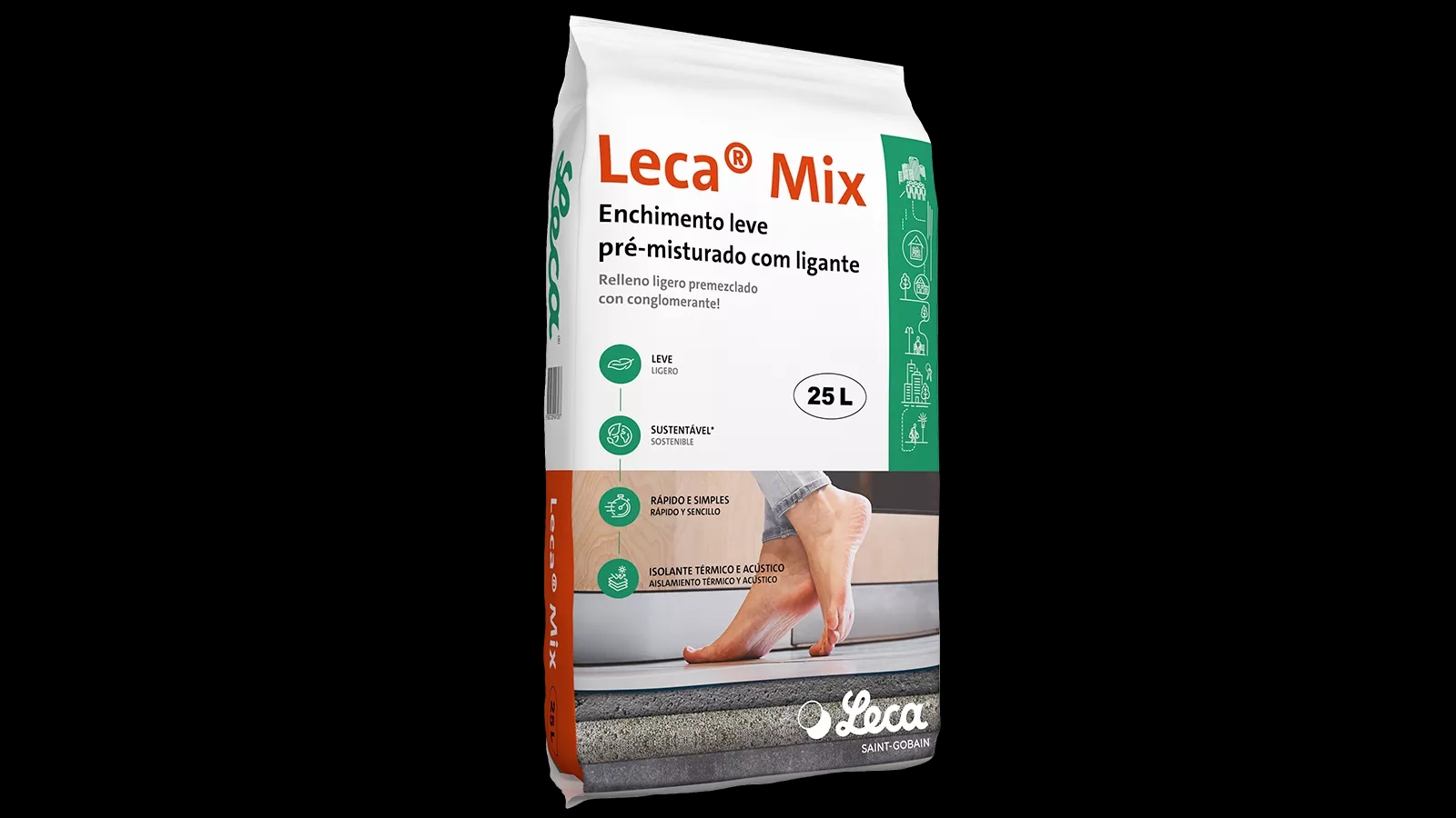 Betão leve para enchimento de pavimentos Leca® Mix