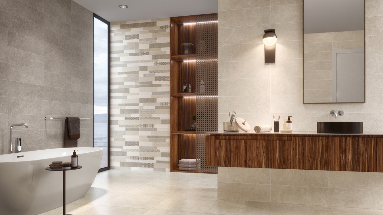 Degrau cortado Grés Porcelânico Milestone White 297x597x9.2 Mate Grespor