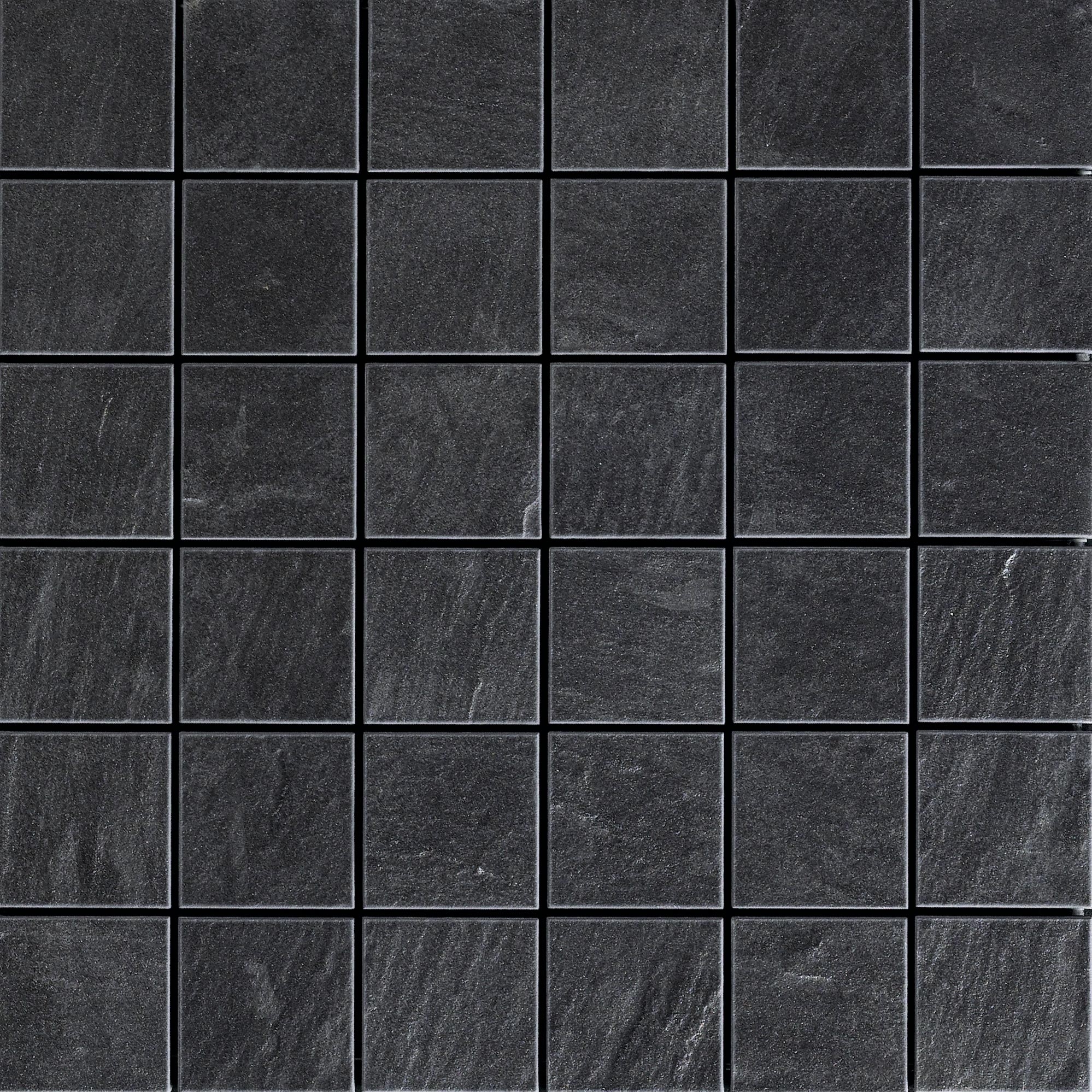 Grés Porcelânico Ardósia Preto 297x297x9.2 Rústico Decorado - Colado em Rede P050220 Grespor