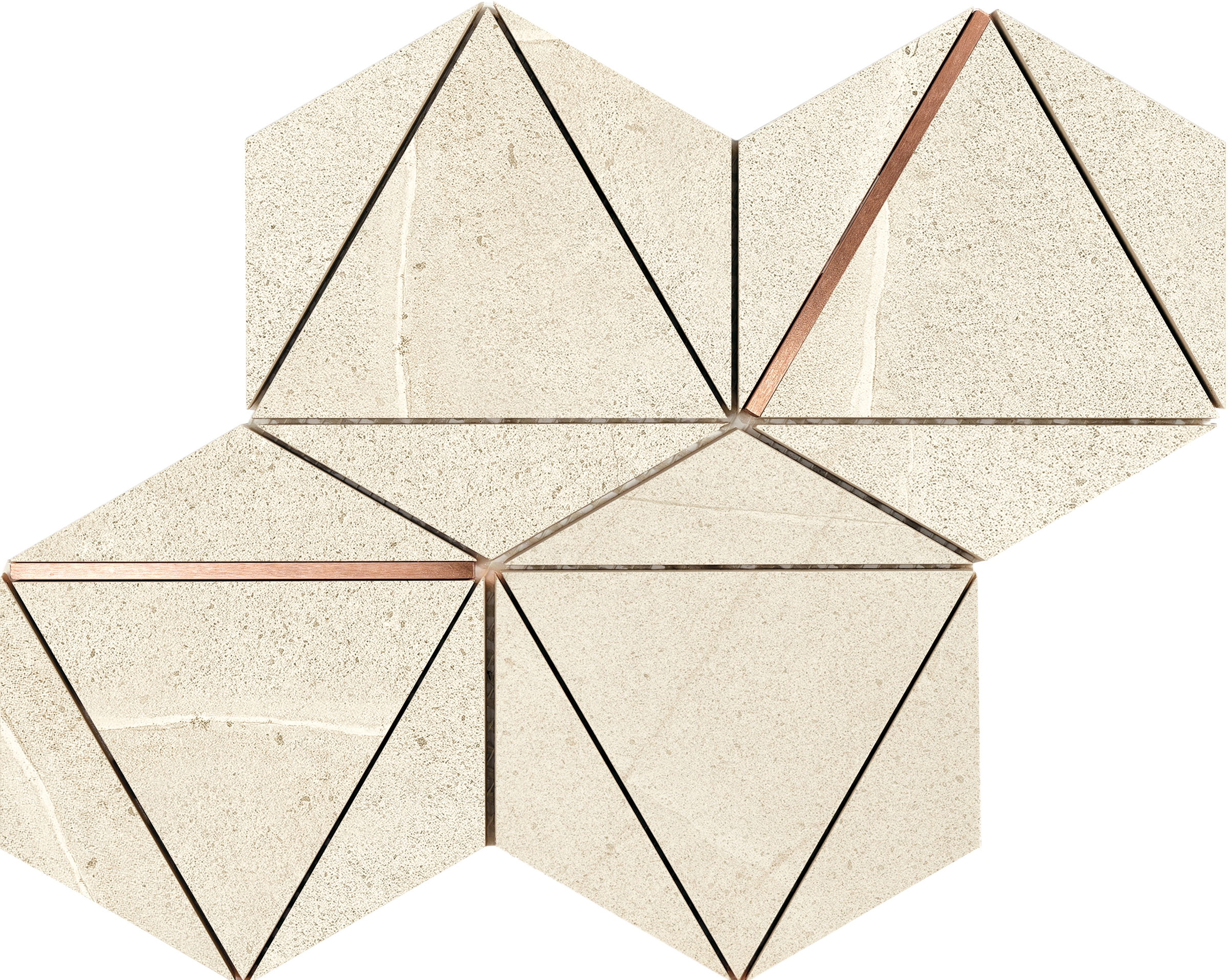 Grés Porcelânico Flux Decorado - Colado em Rede Beige 255x297x10.5 Mix Grespor