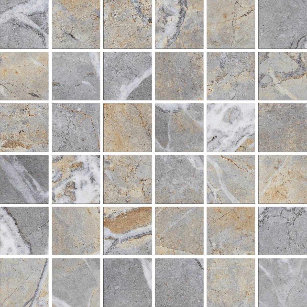 Grés Porcelânico Yellowstone Decorado - Colado em Rede Spark 297x297x9.2 Polido Grespor