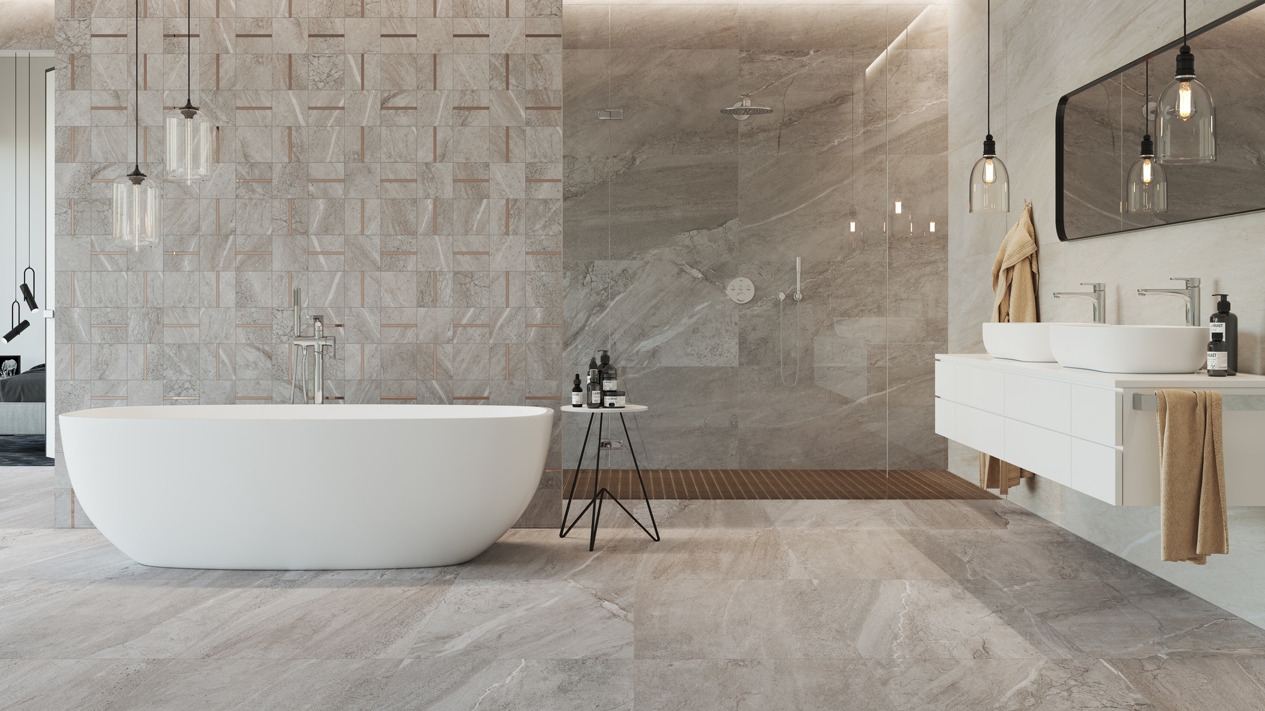 Rodapé cortado Grés Porcelânico Trace 95x597x10.5 Mate Grespor
