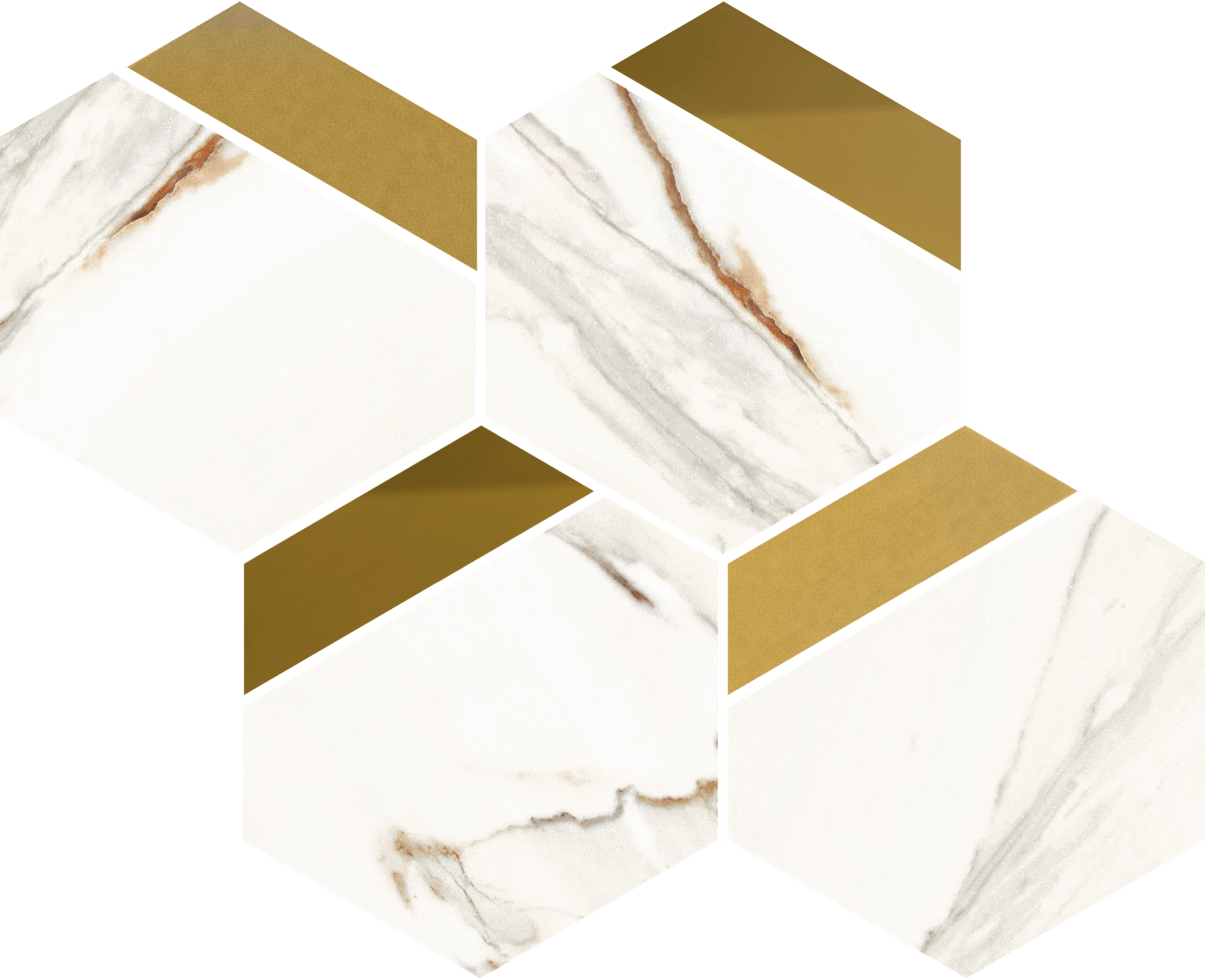 Monoporosa Calacatta Oro Hexa Gold Revigres