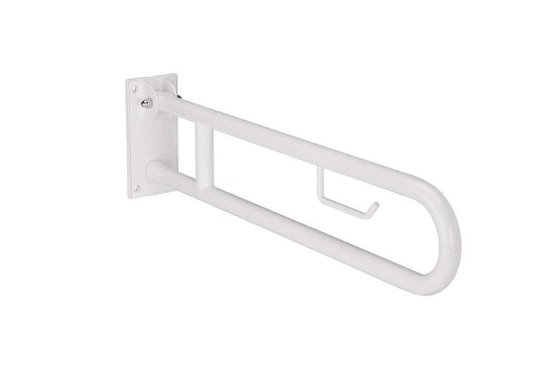 Apoio basculante WcCare 83 com porta-rolos - 850x105x230 mm - Branco - Sanindusa