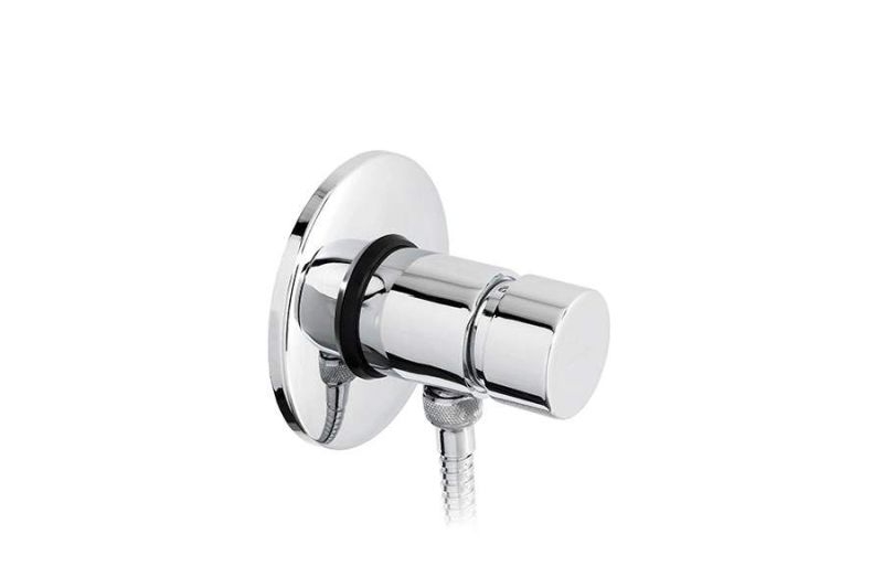 Torneira Temporizada De Duche Lock Com Entrada Para Fléxivel - Cromada - 90xØ117 mm - Sanindusa