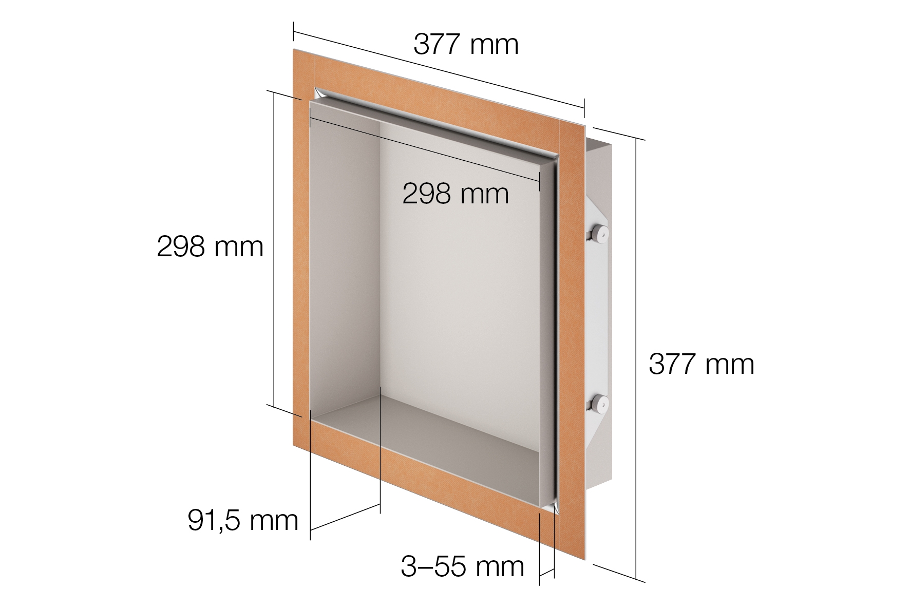 Nicho de parede - elegante e prático - Uni de nicho de alumínio lacado Schlüter®-DESIGN-NICHE