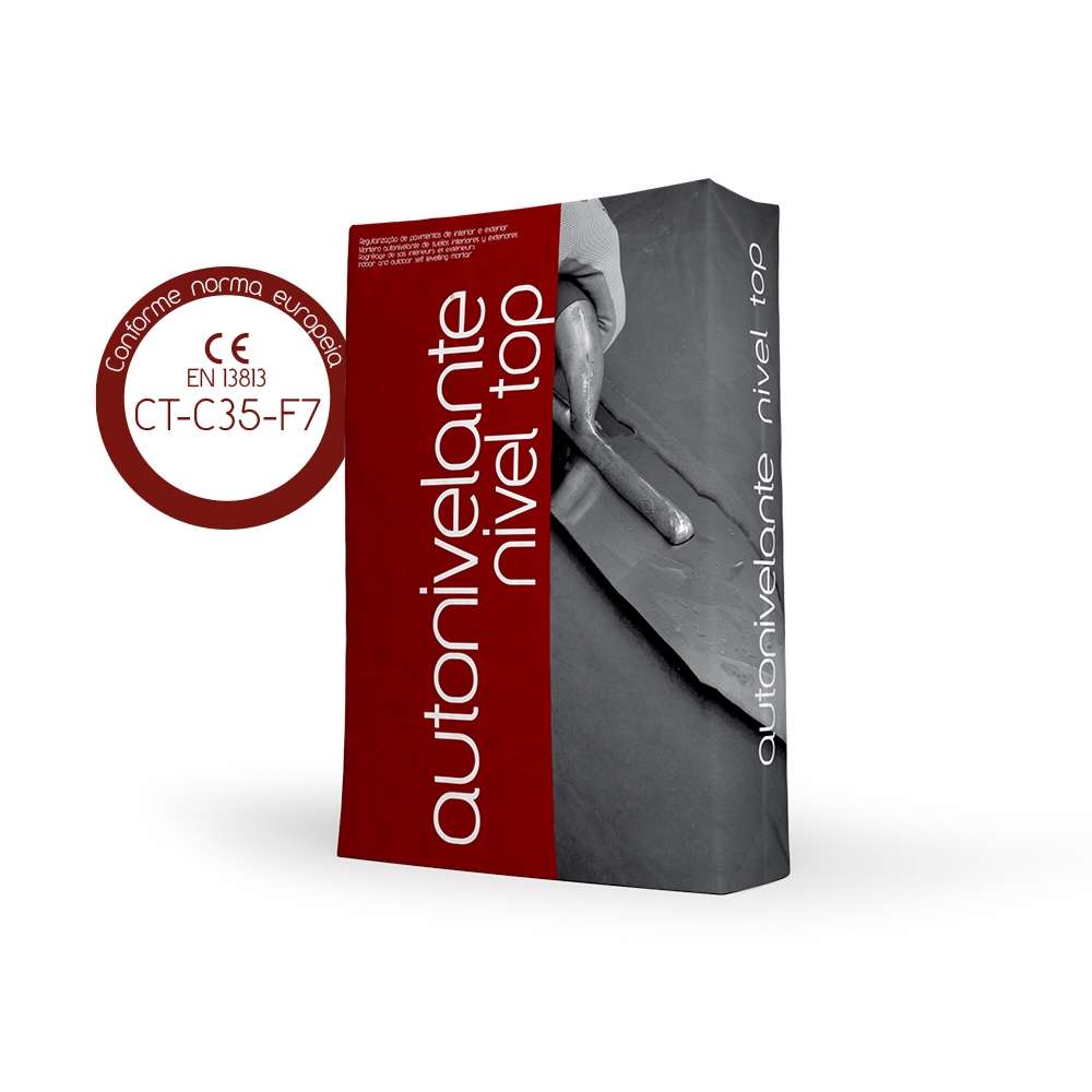 Argamassa para nivelamento de espessuras de 2 a 5mm/camada Autonivelante nivel top