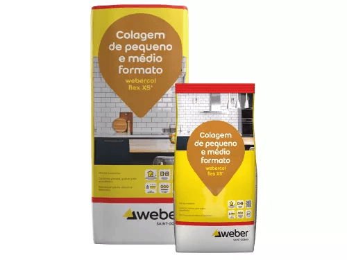 Webercol flex XS+ Colagem de grés de pequeno e médio formato sobre suportes cimentícios