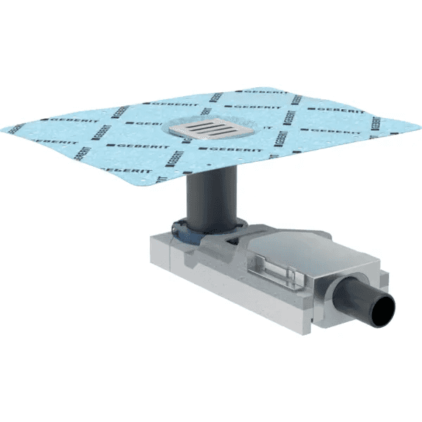 Duche de pavimento Geberit para altura da betonilha no ralo 65–90 mm