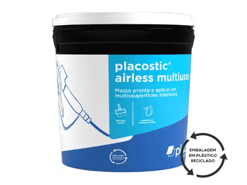 placostic® airless multiusos Massa pronta a aplicar manualmente ou projetada airless, em multissuperfícies no interior com elevado poder de fixação