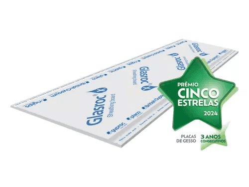 Placa de gesso com elevada resistência à humidade para interiores e exteriores GLASROC® X