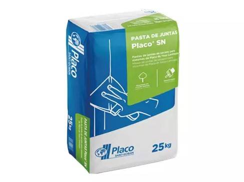 Placo® SN - Massa de secagem em pó para enchimento e acabamento de juntas de placas de gesso laminado. - PLACO