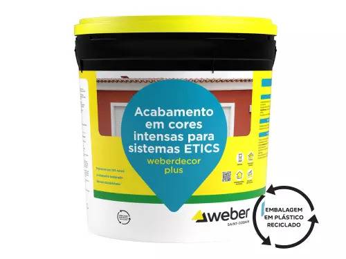 Weberdecor Plus Acabamento orgânico colorido de elevado desempenho que permite cores intensas em sistemas ETICS 25 kg