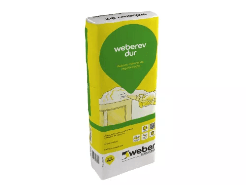 Weberev dur Reboco mineral de regularização de fachadas como suporte de revestimentos cerâmicos