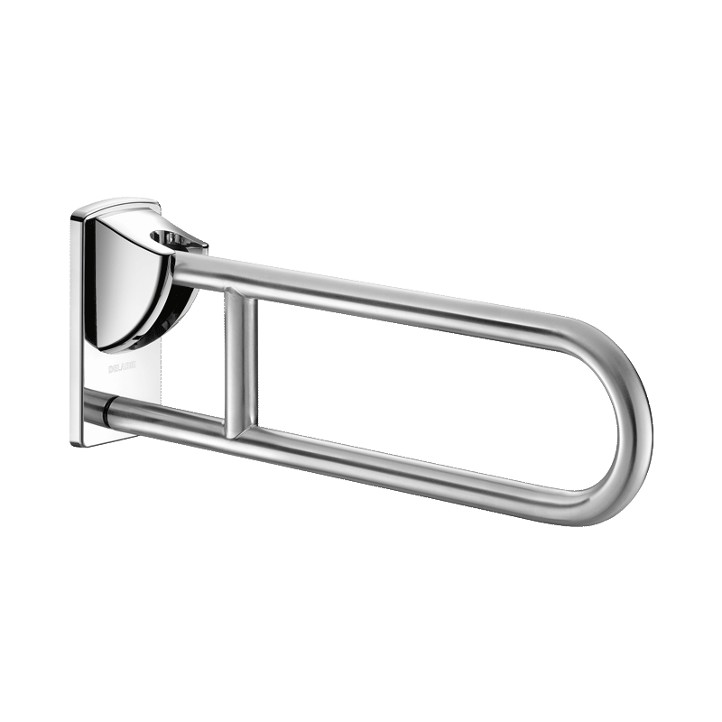 Barra de apoio rebatível Inox satinado, L. 650 mm - 230 x 650 x 105 mm - Inox 304 polido satinado UltraSatin - Ref:510160S - DELABIE
