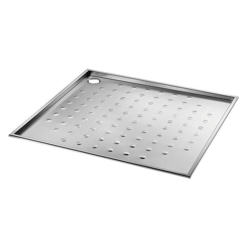 Base de duche PMR de encastrar - 800 x 800 - Inox 304 polido satinado - Ref:150500 - DELABIE