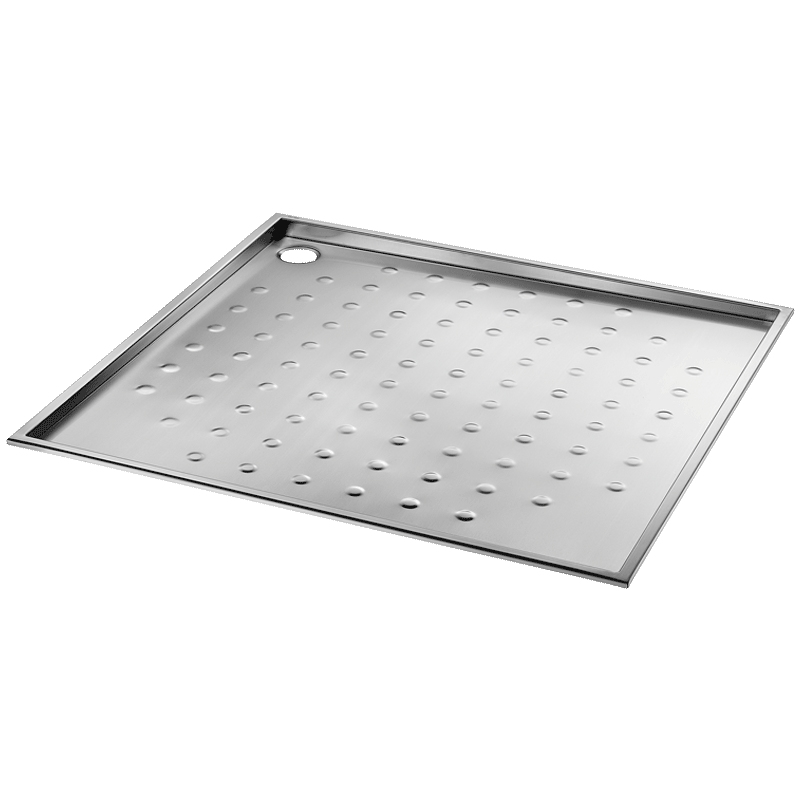 Base de duche PMR de encastrar - 900 x 900  - Inox 304 polido satinado - Ref:150600 - DELABIE