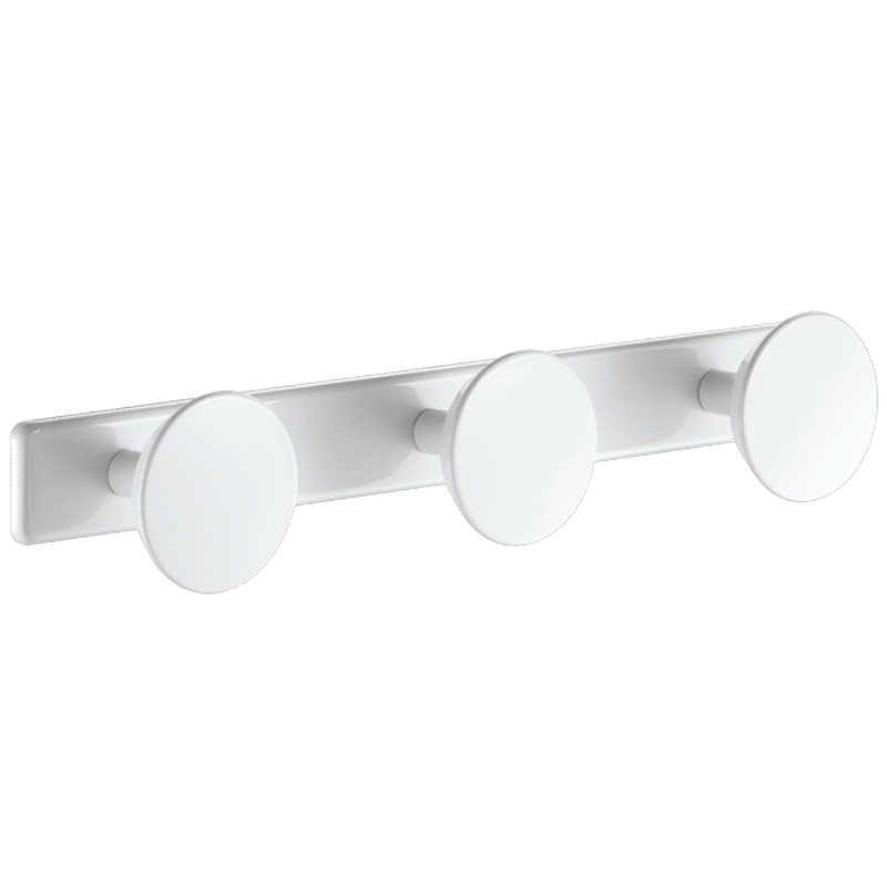 Cabide redondo 3 posições inox epoxy branco - Ø 65 x 345 mm - Inox 304 e metal epoxy branco - Ref:1303W - DELABIE