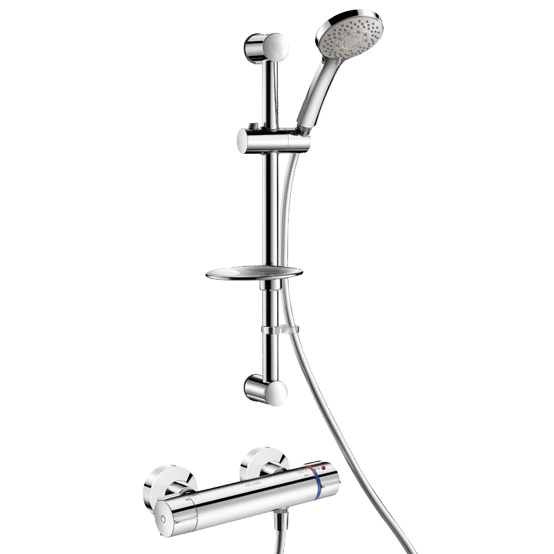Coluna de duche com misturadora termostática SECURITHERM - 260 - Latão cromado - Ref:H9769SKIT - DELABIE