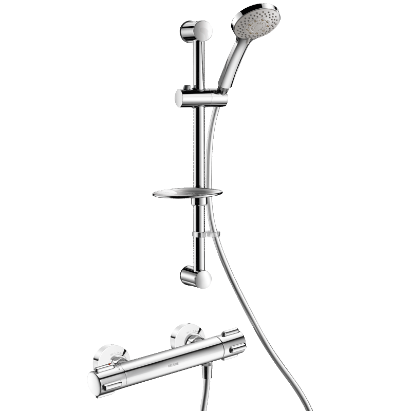 Coluna de duche com misturadora termostática SECURITHERM - 280 - Latão cromado - Ref:H9739KIT - DELABIE