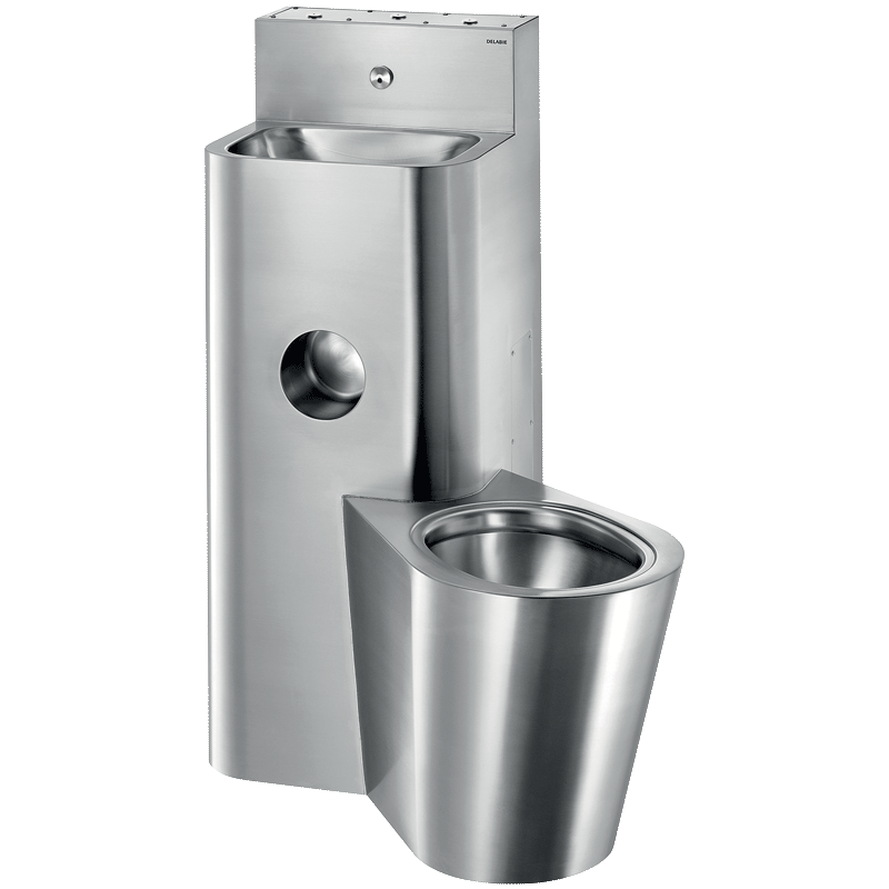 Combi KOMPACT AQ/AF - Lavatório/sanita ao pavimento - 1000 x 725 x 735  mm - Inox 304 polido satinado - Ref:161600 - DELABIE