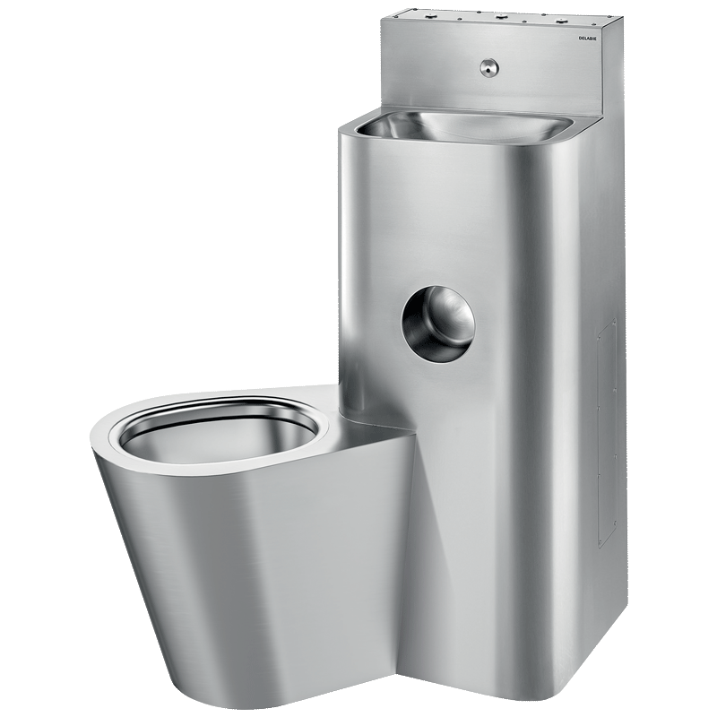 Combi KOMPACT AQ/AF - Lavatório/sanita ao pavimento - 1000 x 725 x 735 mm - Inox 304 polido satinado - Ref:161700 - DELABIE