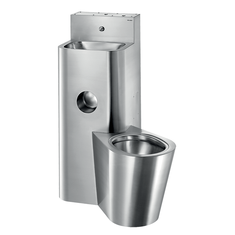 Combi KOMPACT - Lavatório/sanita ao pavimento - 1000 x 725 x 735  mm - Inox 304 polido satinado - Ref:160600 - DELABIE