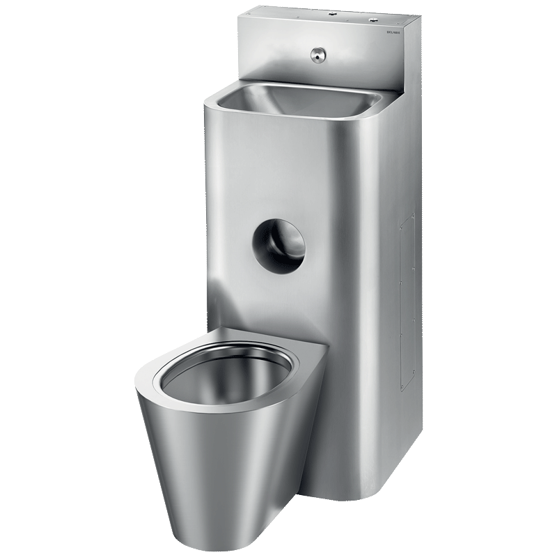 Combi KOMPACT - Lavatório/sanita ao pavimento - 1000 x 725 x 735 mm - Inox 304 polido satinado - Ref:160800 - DELABIE