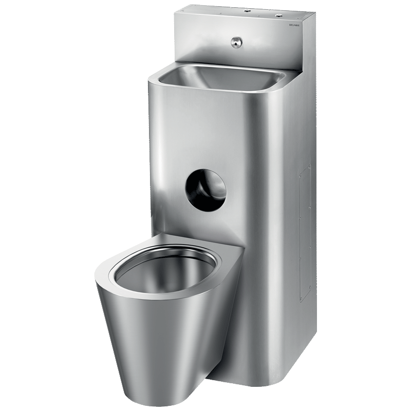 Combi KOMPACT - Lavatório/sanita suspensa - 1000 x 400 x 850 mm - Inox 304 polido satinado - Ref:162500 - DELABIE