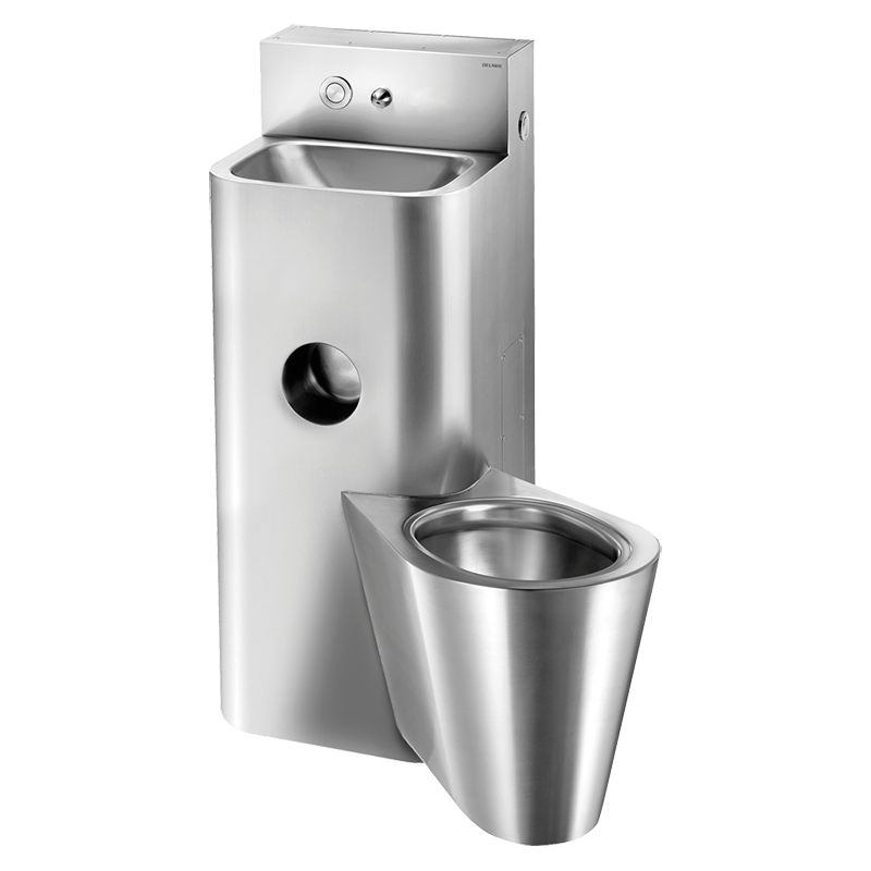 Combi KOMPACT - Lavatório/sanita suspensa - 1000 x 725 x 735  mm - Inox 304 polido satinado - Ref:160300 - DELABIE