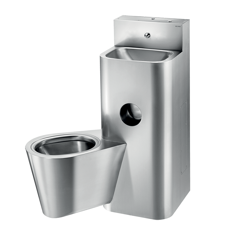 Combi KOMPACT - Lavatório/sanita suspensa - 1000 x 725 x 735 mm - Inox 304 polido satinado - Ref:160400 - DELABIE