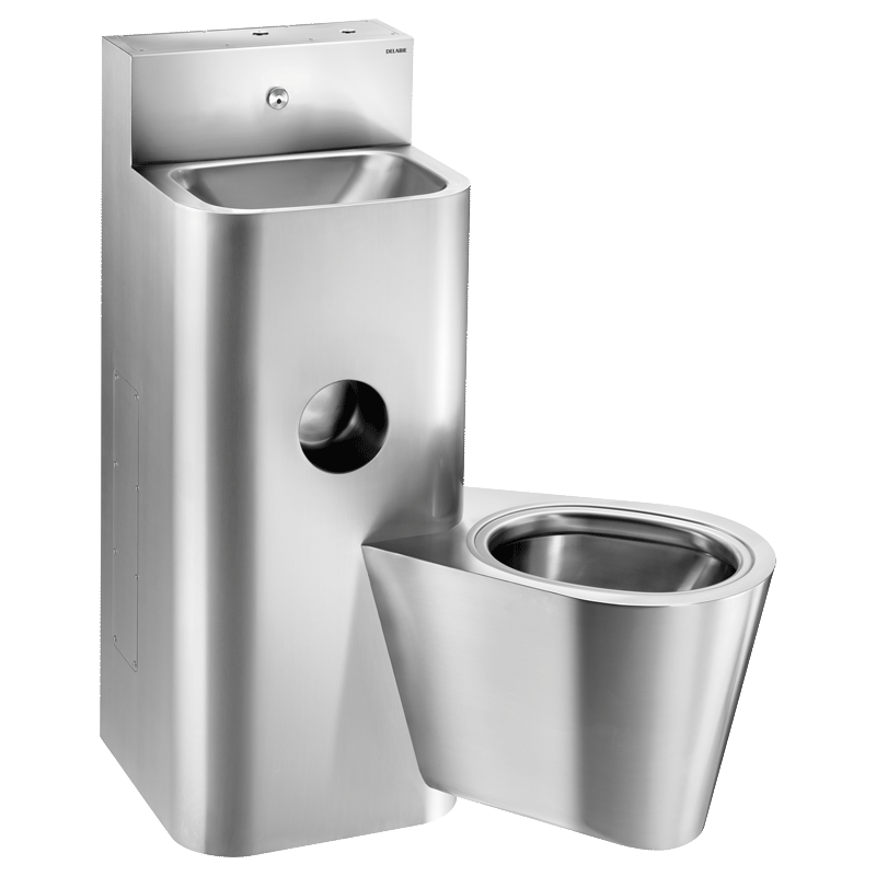 Combi KOMPACT - Lavatório/sanita suspensa - 1000 x 725 x 735  mm - Inox 304 polido satinado - Ref:162300 - DELABIE