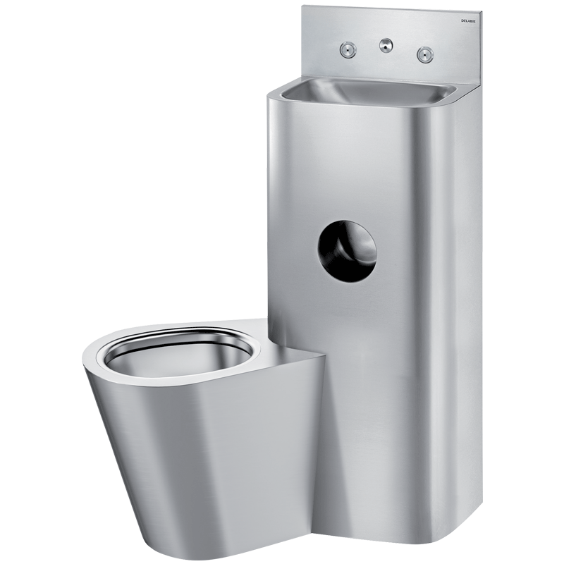 Combi KOMPACT  TC - Lavatório/sanita ao pavimento - 1000 x 615 x 725  mm - Inox 304 polido satinado - Ref:166700 - DELABIE