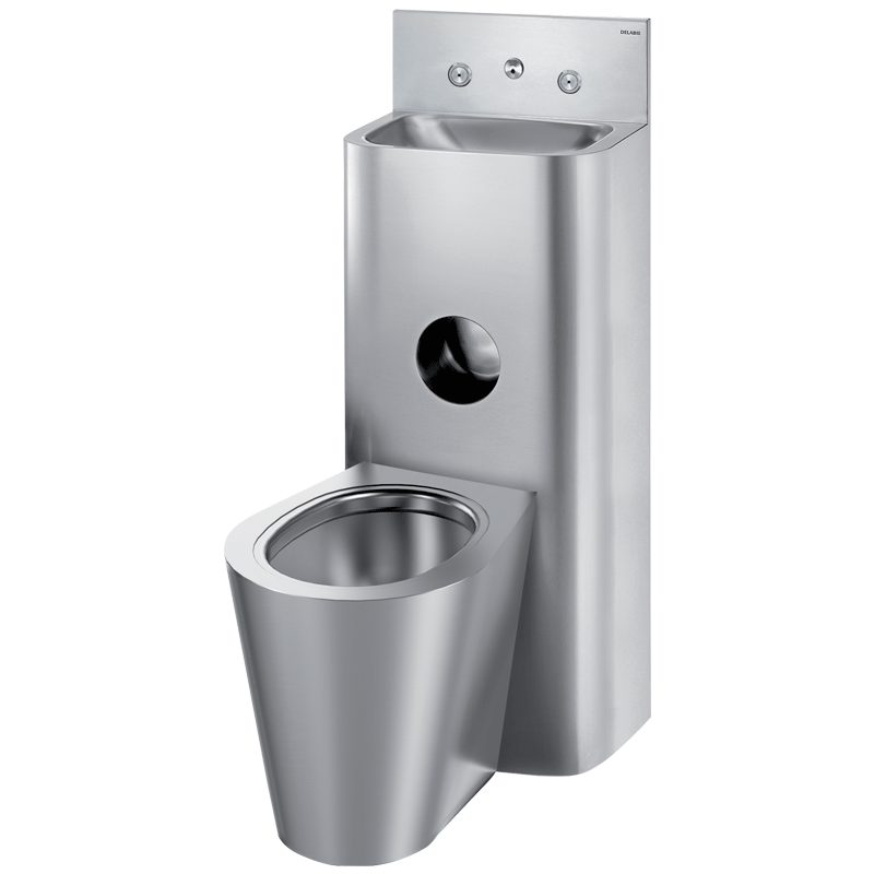 Combi KOMPACT  TC - Lavatório/sanita ao pavimento - 1000 x 730 x 400  mm - Inox 304 polido satinado - Ref:166800 - DELABIE