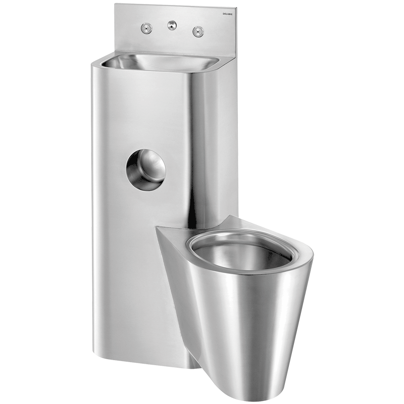 Combi KOMPACT TC - Lavatório/sanita suspensa - 1000 x 615 x 725 mm - Inox 304 polido satinado - Ref:166300 - DELABIE