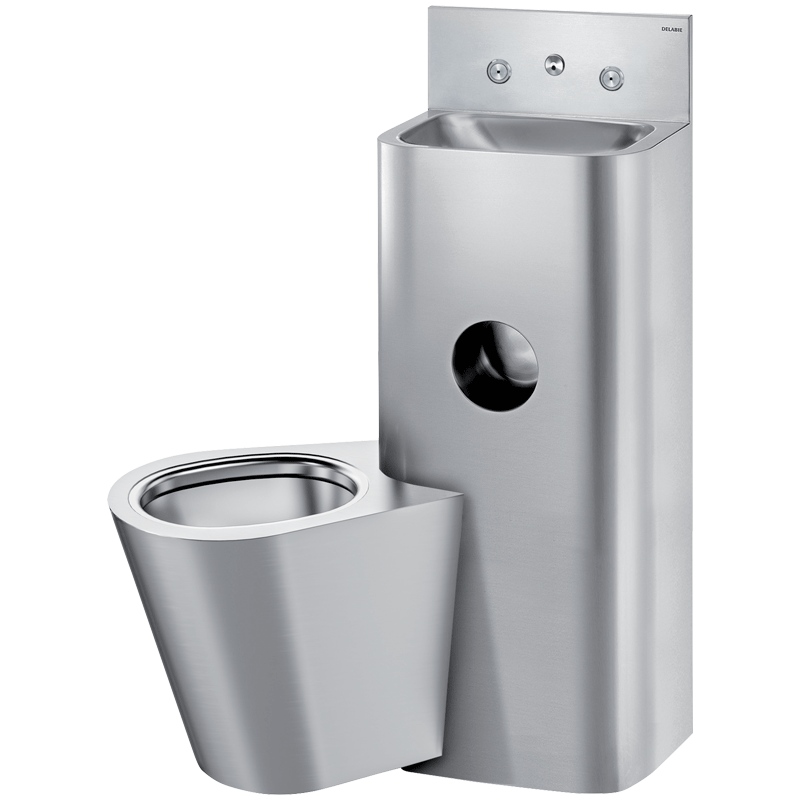 Combi KOMPACT TC - Lavatório/sanita suspensa - 1000 x 615 x 725 mm - Inox 304 polido satinado - Ref:166400 - DELABIE