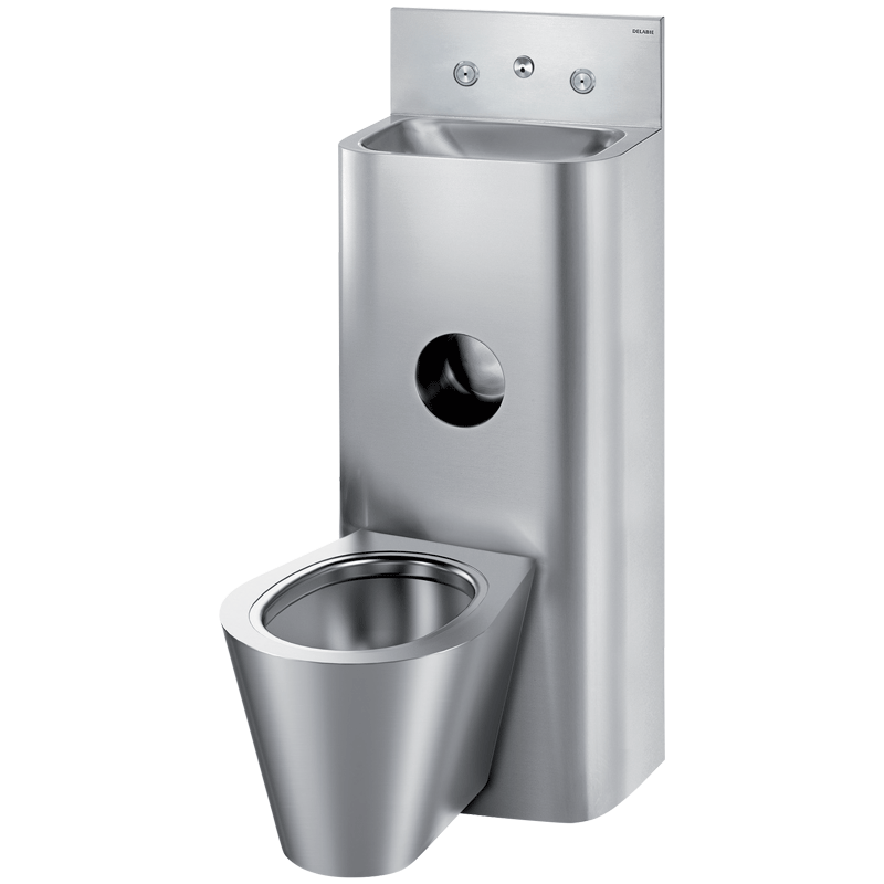 Combi KOMPACT TC - Lavatório/sanita suspensa - 1000 x 730 x 400 mm - Inox 304 polido satinado - Ref:166500 - DELABIE