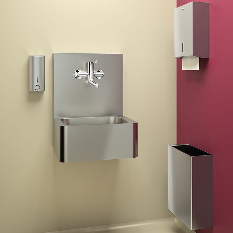 Dispensador de toalhas de papel, para 500 folhas - 360 - 275 mm - Inox 304 polido satinado - Ref:510601S - DELABIE