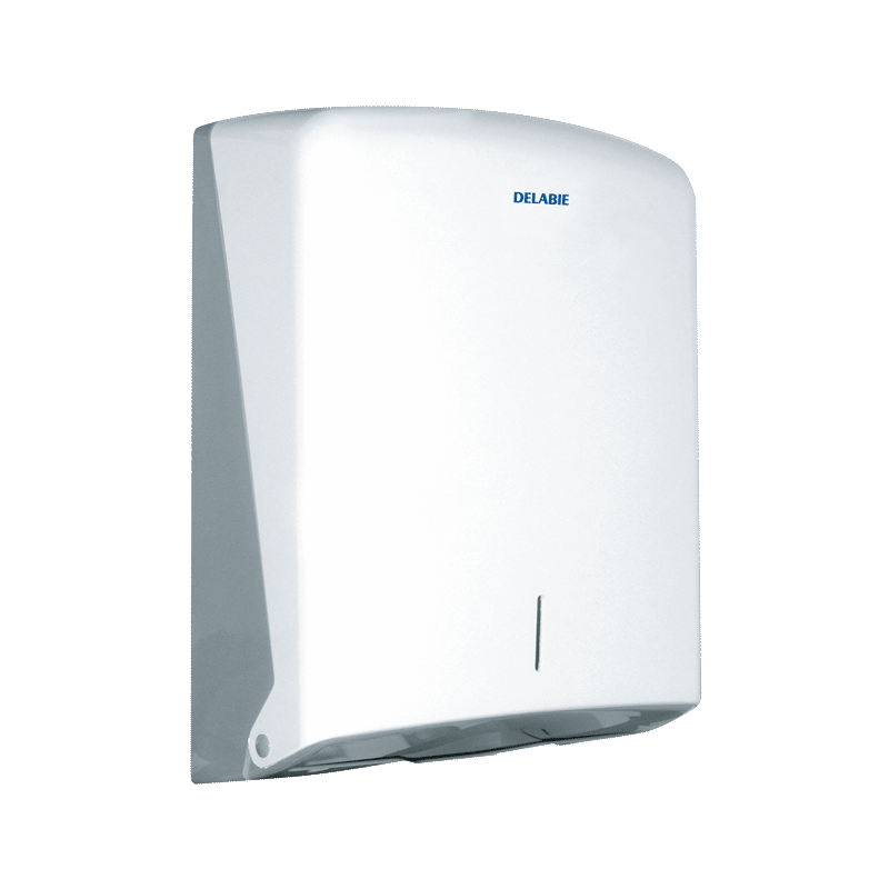 Dispensador de tolhas de papel, para 500 folhas - 365 - 275 mm - ABS branco - Ref:6603D - DELABIE