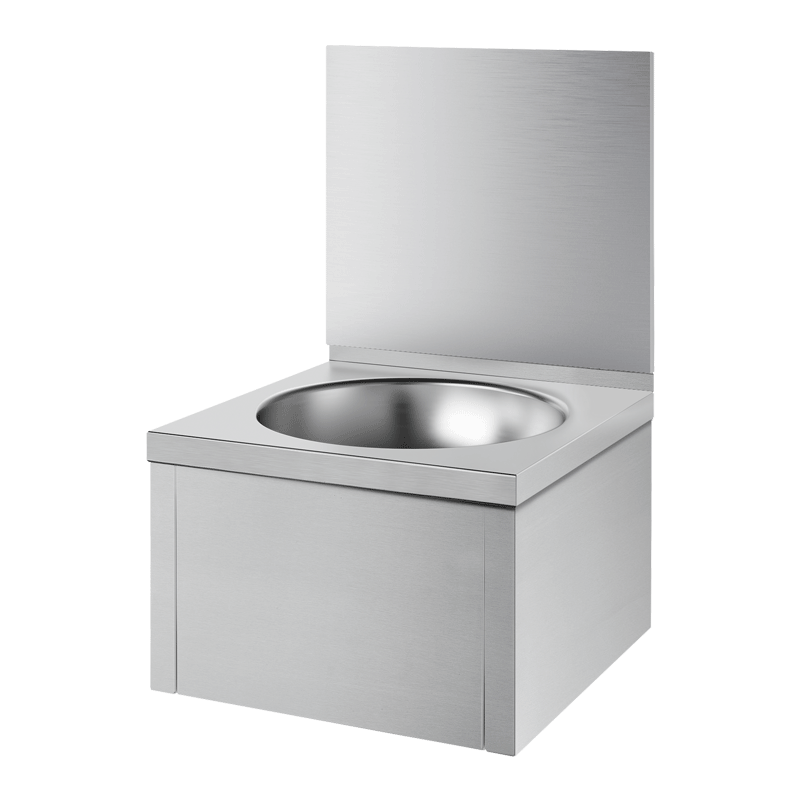 Lava-mãos Inox mecânico SXS - 610 x 385 x 385 mm - Inox 304 polido satinado - Ref:181320 - DELABIE