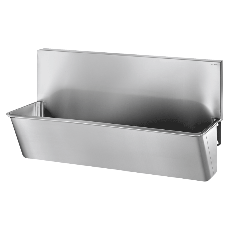 Lavatório cirúrgico com respaldo alto - 725 x 1400 x 520 mm - Inox 304 polido satinado - Ref:182000 - DELABIE