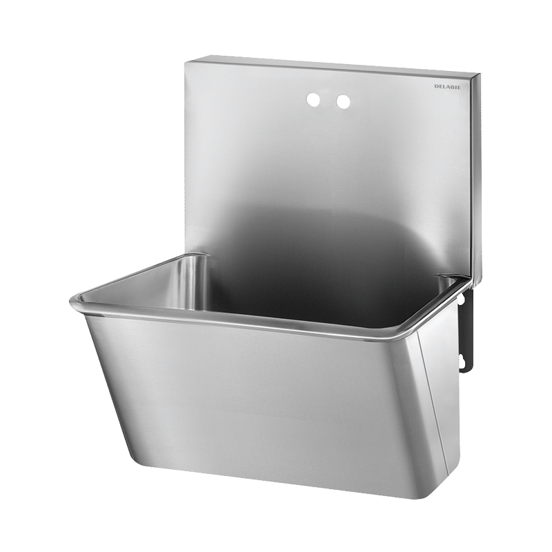 Lavatório cirúrgico com respaldo alto - 725 x 700 x 520 mm - Inox 304 polido satinado - Ref:181200 - DELABIE