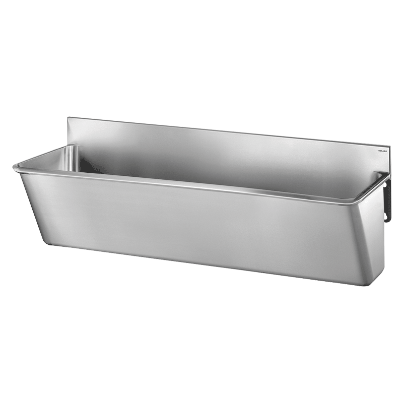 Lavatório cirúrgico com respaldo baixo - 465 x 1400 x 455 mm - Inox 304 polido satinado - Ref:182020 - DELABIE