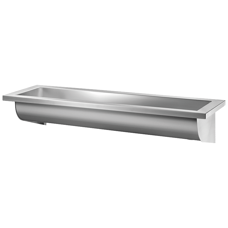 Lavatório coletivo mural CANAL - 245 x 1800 x 400  mm - Inox 304 polido satinado - Ref:120280 - DELABIE