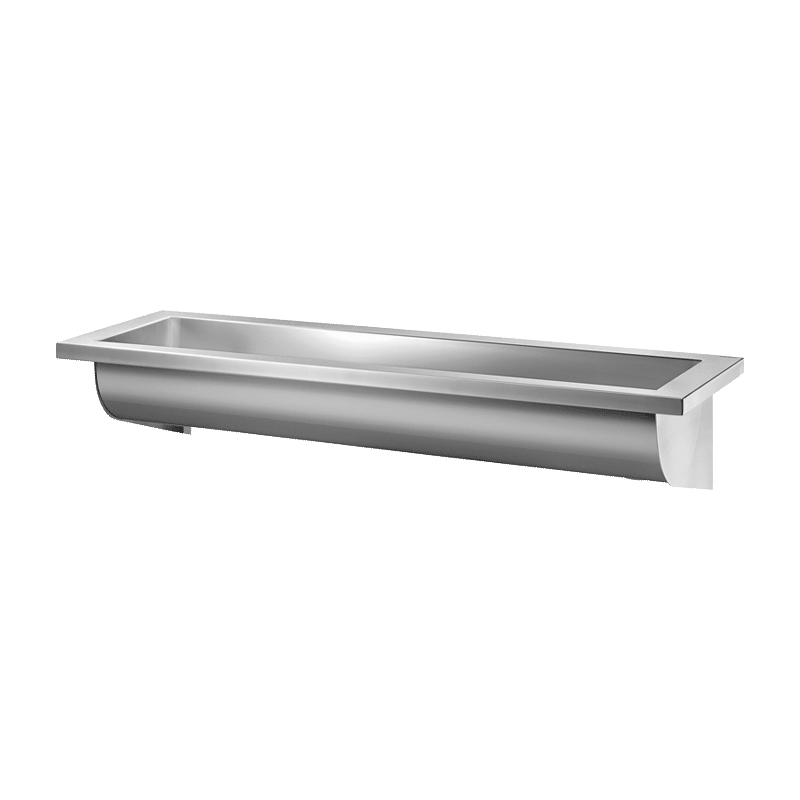 Lavatório coletivo mural CANAL - 245 x 600 x 400  mm - Inox 304 polido satinado - Ref:120240 - DELABIE
